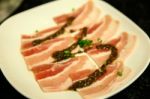Sliced Raw Bacon Stock Photo