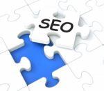 Seo Puzzle Showing E-marketing And Promotions Stock Photo