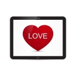  Love Heart Tablet Stock Photo