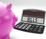 Bills Calculator Shows Payments Due Re Expenses Stock Photo