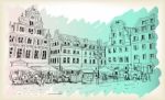 City Scape Drawing Sketch In Poland Downtown Stock Photo