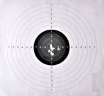 Holes In A Shooting  Target Stock Photo