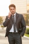 Businessman On The Street Stock Photo