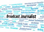 Broadcast Journalist Represents Lobby Correspondent And Broadcas Stock Photo