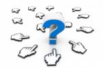 Question Mark And Cursors Stock Photo