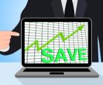 Save Chart Graph Displays Increasing Savings Investment Stock Photo