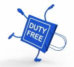 Handstand Tax Free Shopping Bag Shows Duty Purchases Stock Photo