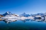 First Mountain Grindelwald Switzerland Stock Photo