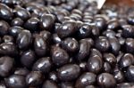 Marinated Black Olives Stock Photo
