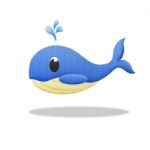 Cartoon Blue Whale Is Animal In Underwater To Sea Stock Photo