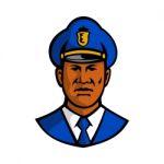 African American Policeman Mascot Stock Photo