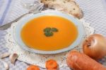 Homemade Carrot Soup Stock Photo