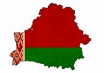 Belarus Map On Belarus Flag Drawing ,grunge And Retro Flag Serie Stock Photo