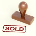 Rubber stamp with sold word Stock Photo