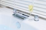 Champagne And Jacuzzi Spa Stock Photo