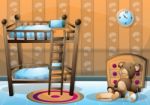 Cartoon  Illustration Interior Kid Room With Separated Layers Stock Photo