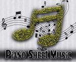Piano Sheet Music Means Sound Tracks And Harmony Stock Photo