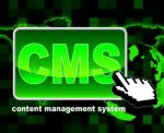 Content Management System Represents World Wide Web And Searching Stock Photo