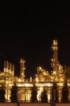 Night Scene Of Chemical Industrial Stock Photo