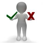 Tick And Cross Symbols Showing Choice Or Decision Stock Photo
