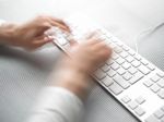 Speedy Typing With Keyboard Stock Photo