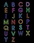 Colorful Font Laser Light Alphabet A-z Stock Photo