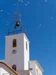 Albufeira, Southern Algarve/portugal - March 10 : Bell Tower Of Stock Photo