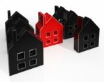 House Icons Show Houses For Sale Stock Photo