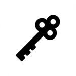 Old Key In Diagonal Symbol Icon  Illustration On Whi Stock Photo
