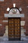 Door In The San Babila Church Stock Photo
