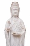 The Guanyin Buddha Statue On White Background Stock Photo