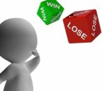 Win Lose Dice Shows Gambling Stock Photo