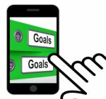 Goals Folders Displays Direction Aspirations And Targets Stock Photo