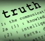 Truth Definition Means True Honesty Or Veracity Stock Photo