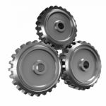 Gears On White Background Stock Photo