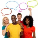 People And Speech Bubbles Design Stock Photo
