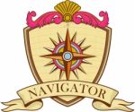 Compass Navigator Coat Of Arms Crest Retro Stock Photo