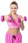 Pretty Woman Exercising, Fitness Stock Photo