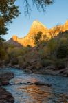 The Watchman In Zion National Park Stock Photo