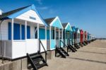 Colourful Beach Huts On Southwold Beach Stock Photo