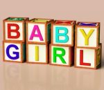 Blocks With Baby Girl Text Stock Photo