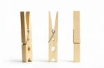 Wooden Clothes Pins Stock Photo