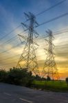 High Voltage Electricity Pylon Stock Photo