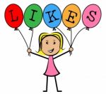 Likes Balloons Indicates Social Media And Kids Stock Photo