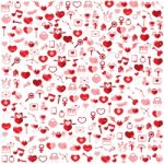 Template Background Valentine's Day, Love Icon Stock Photo