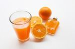 Orange Juice Isolated On White Background Stock Photo
