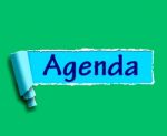 Agenda Word Means Online Schedule Or Timetable Stock Photo