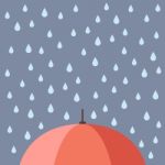 Rain Drops With Umbrella Stock Photo