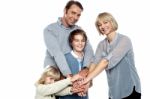 United Family Pledging Their Forever Support Stock Photo