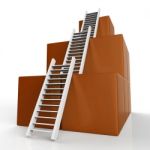 Success Ladders Shows Succeed Victor And Increase Stock Photo